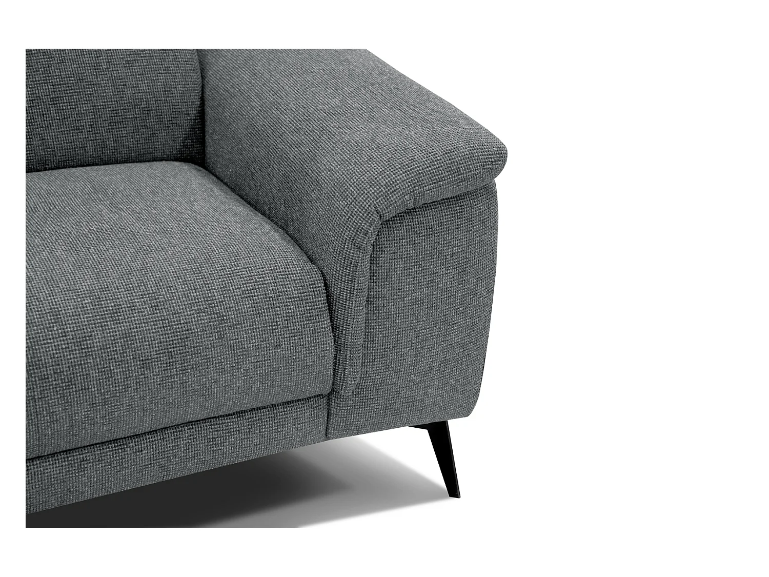 Canapé droit 3 places avec 2 relax électriques tissu gris - FIERO