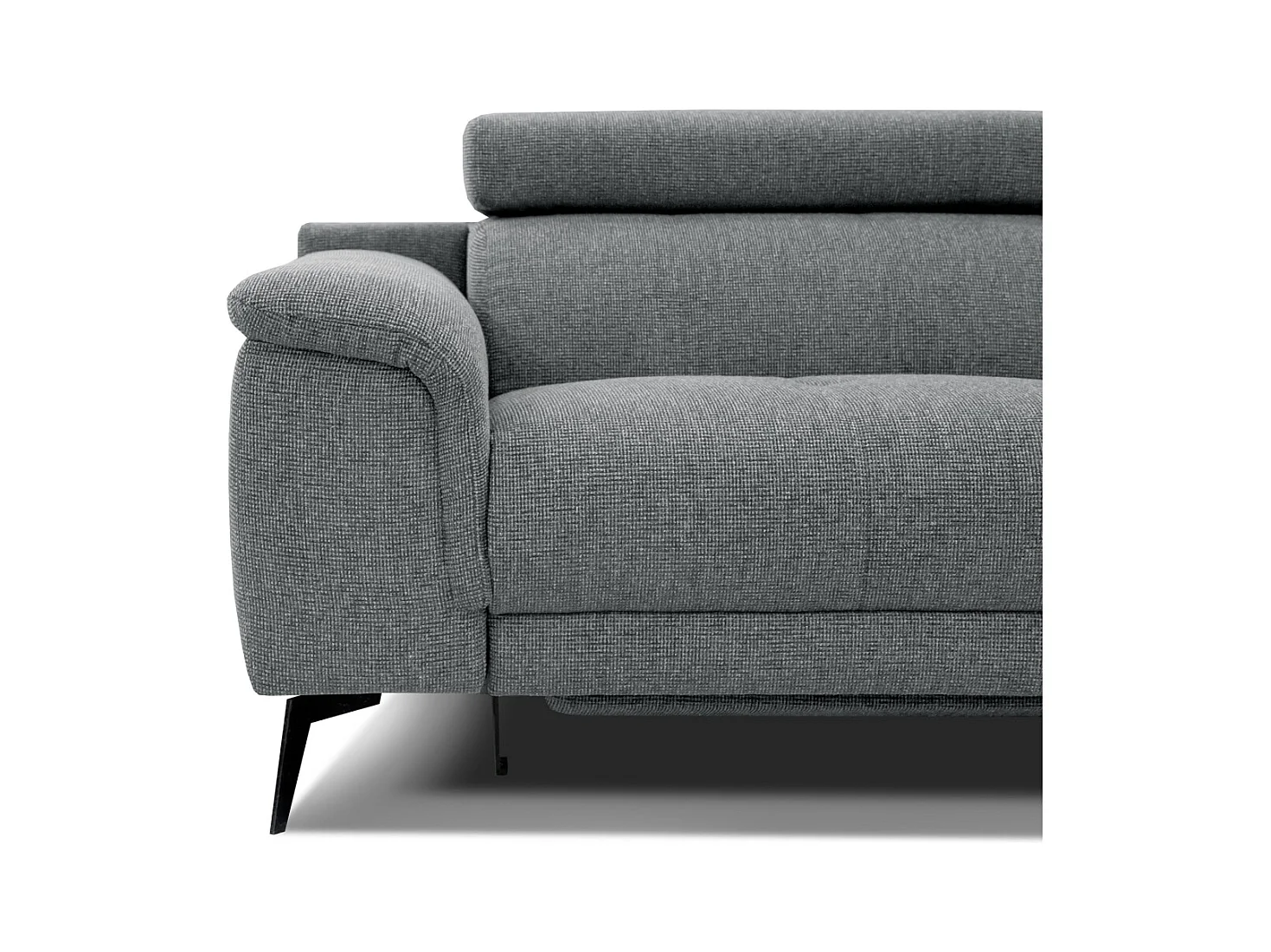 Canapé droit 3 places avec 2 relax électriques tissu gris - FIERO