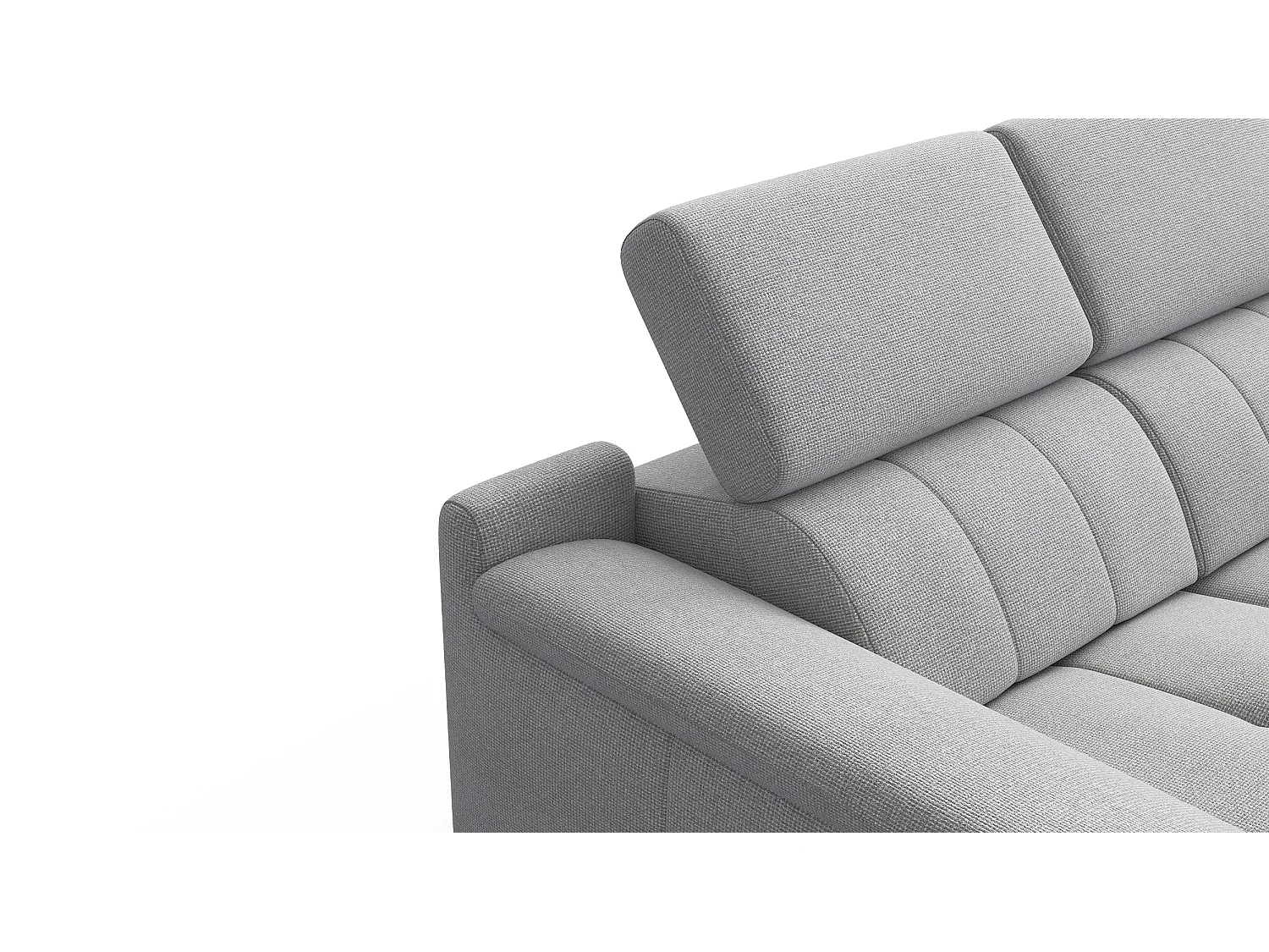 FIERO Sofa 2-Sitzer mit 2 Relaxfunktionen und verstellbare Kopfstützen, silbergrau