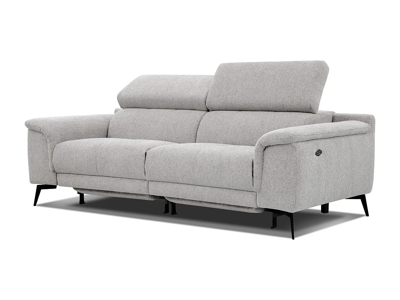 FIERO Sofa 3-Sitzer mit 2 Relaxfunktionen und verstellbare Kopfstützen, creme