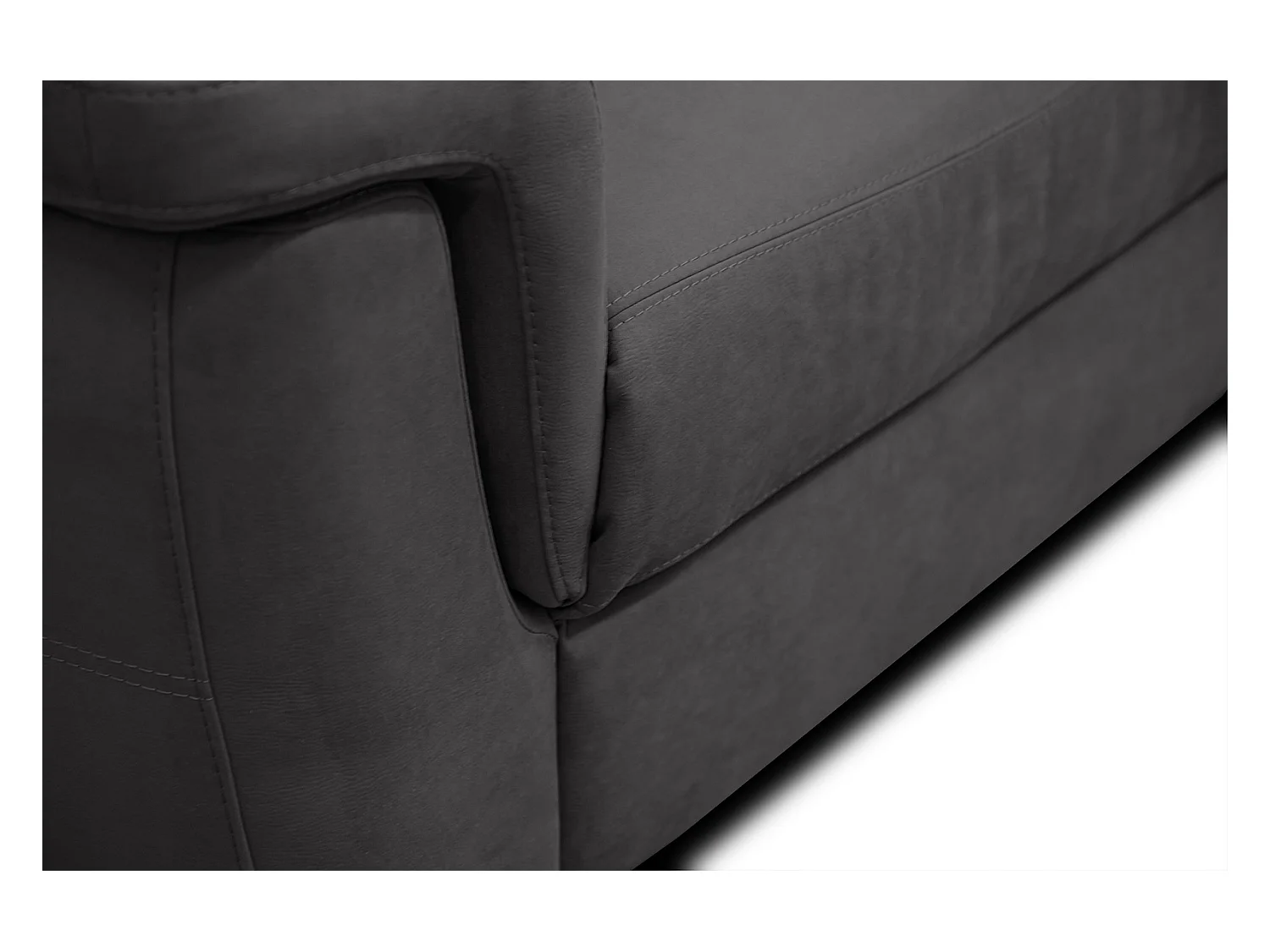 Canapé droit 3 places tissu gris noir avec relax électrique - JONES