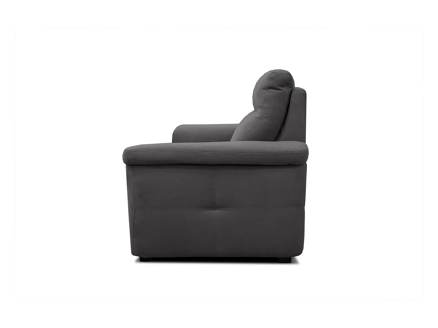 Canapé droit 3 places tissu gris noir avec relax électrique - JONES