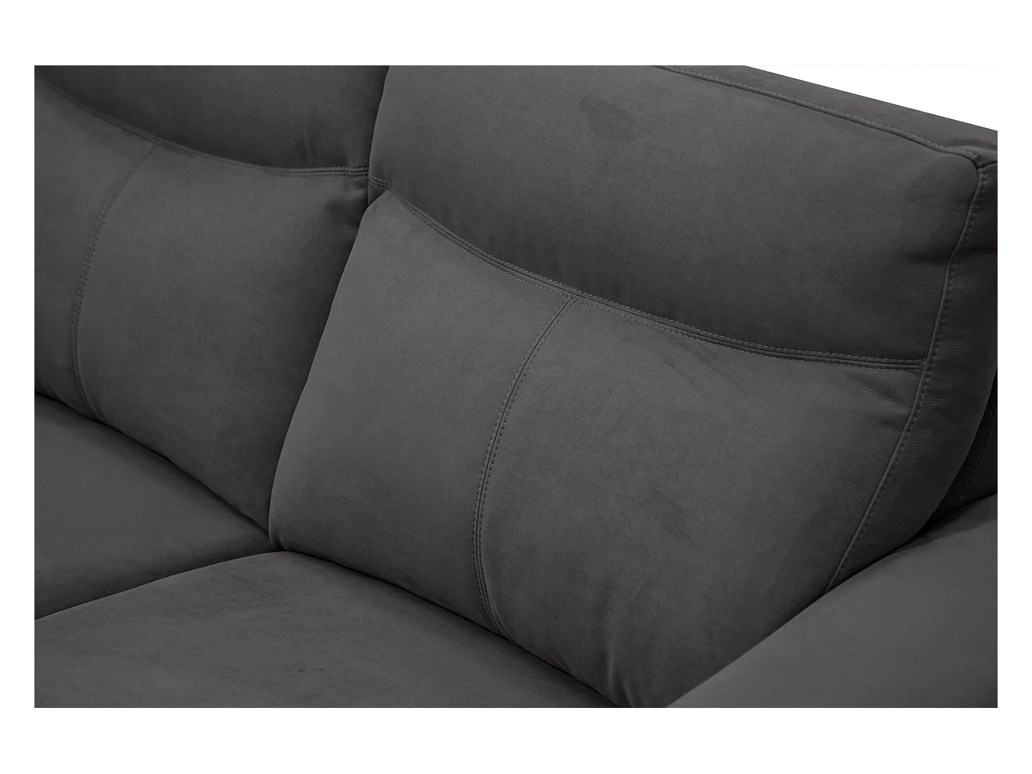 Canapé droit 3 places tissu gris noir avec relax électrique - JONES
