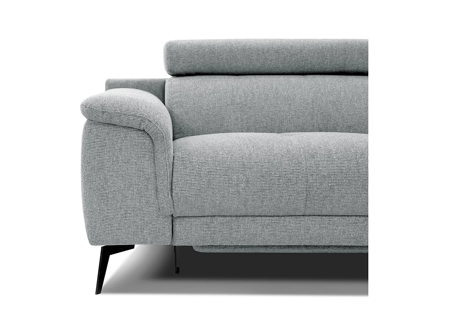 Canapé droit 3 places avec 2 relax électriques tissu argenté  - FIERO