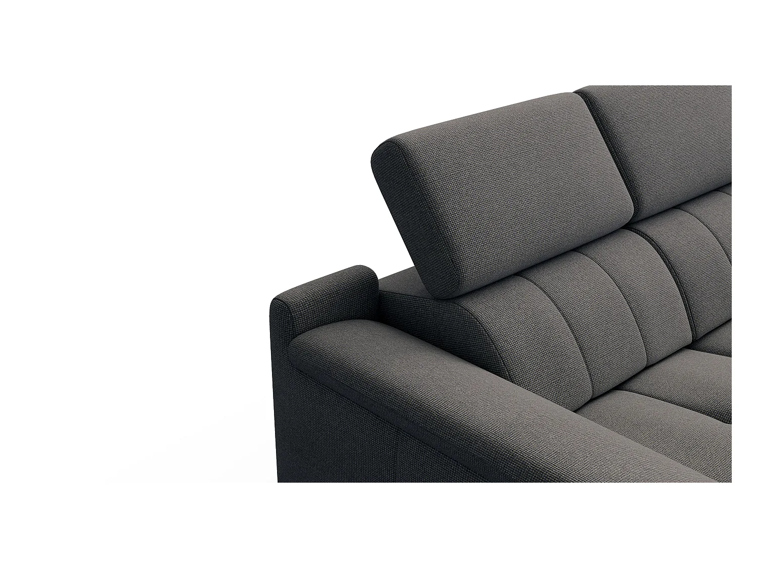 Canapé droit avec 2 relax électriques tissu gris foncé - FIERO
