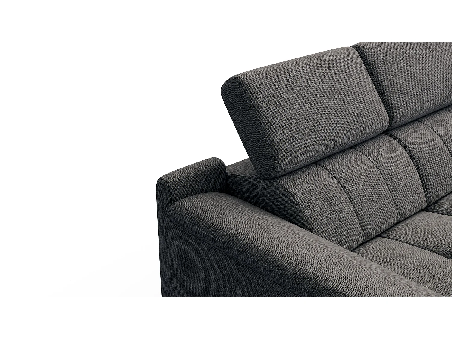 Canapé droit avec 2 relax électriques tissu gris foncé - FIERO