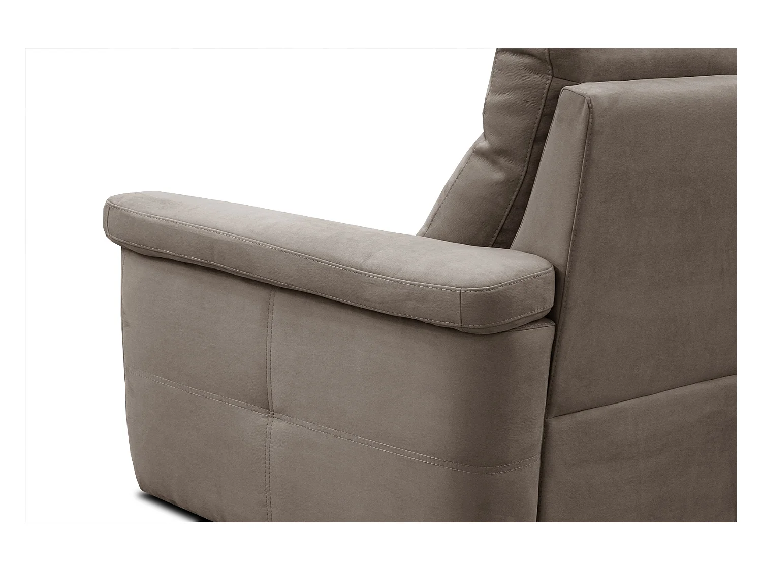 Canapé droit 3 places tissu taupe avec relax électrique - JONES