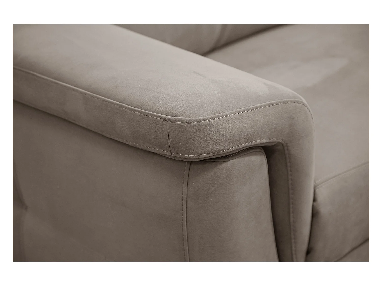 Canapé droit 3 places tissu taupe avec relax électrique - JONES