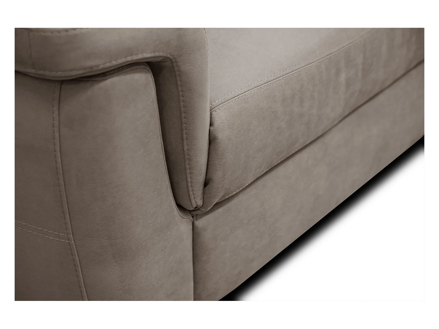 Canapé droit 3 places tissu taupe avec relax électrique - JONES