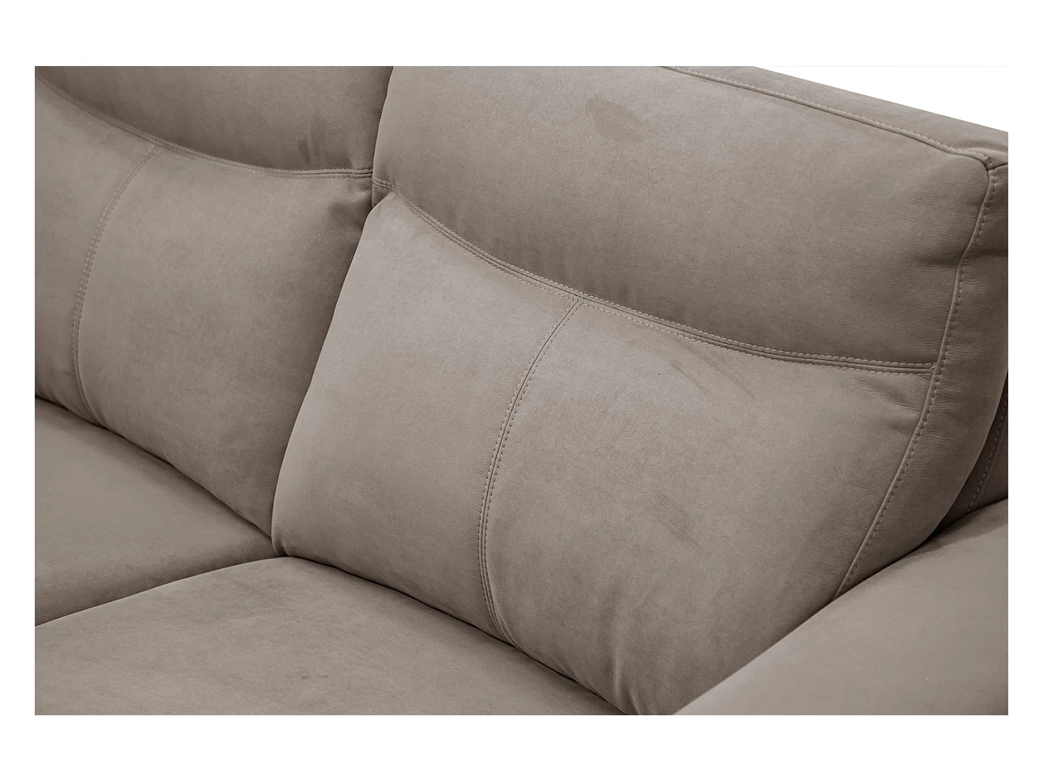 Canapé droit 3 places tissu taupe avec relax électrique - JONES