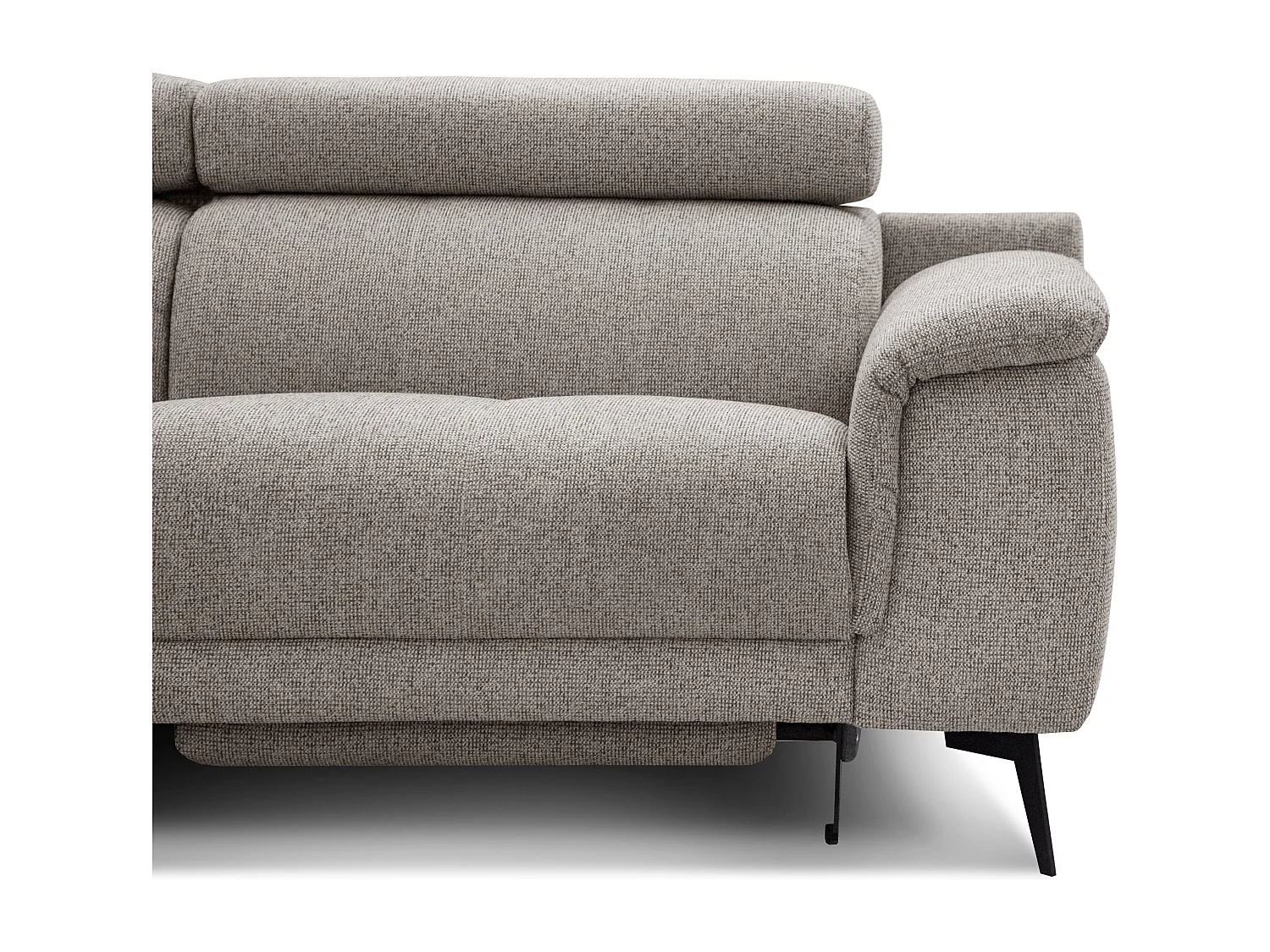 FIERO Ecksofa 5-Sitzer links mit 1 Relaxfunktion und verstellbare Kopfstützen, taupe