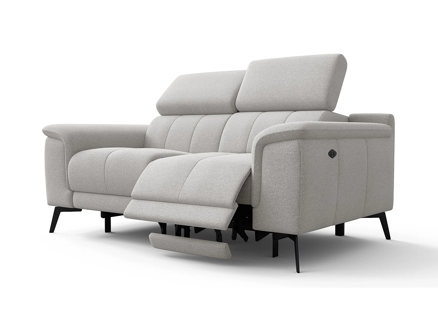 FIERO Sofa 2-Sitzer mit 2 Relaxfunktionen und verstellbare Kopfstützen, creme