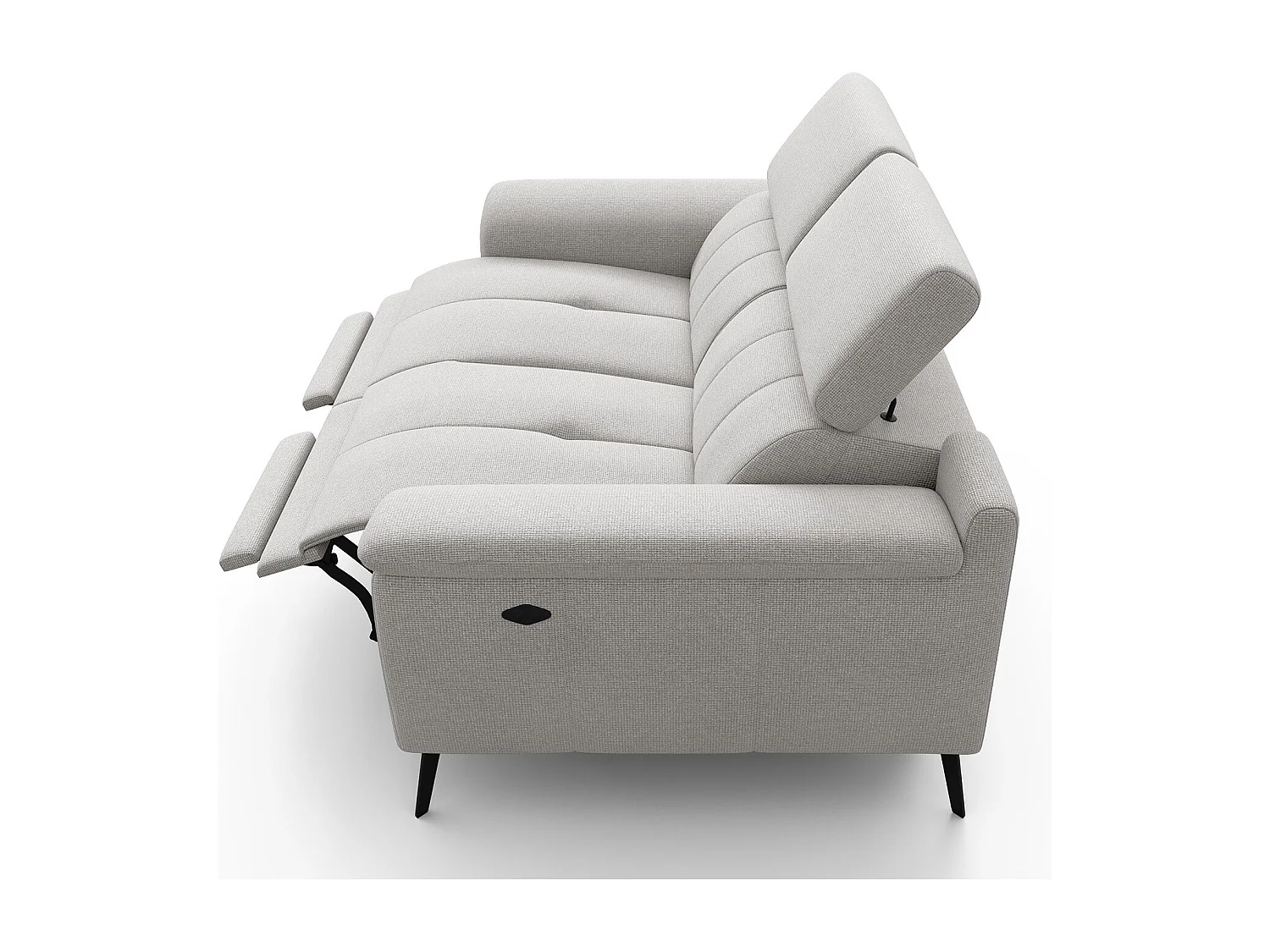 FIERO Sofa 2-Sitzer mit 2 Relaxfunktionen und verstellbare Kopfstützen, creme