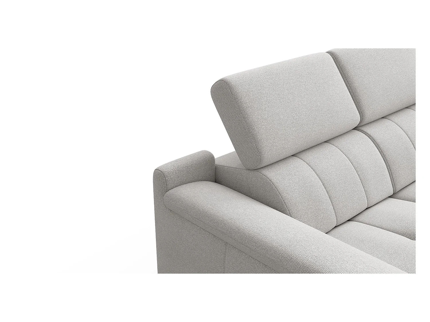Canapé droit avec 2 relax électriques tissu gris clair - FIERO