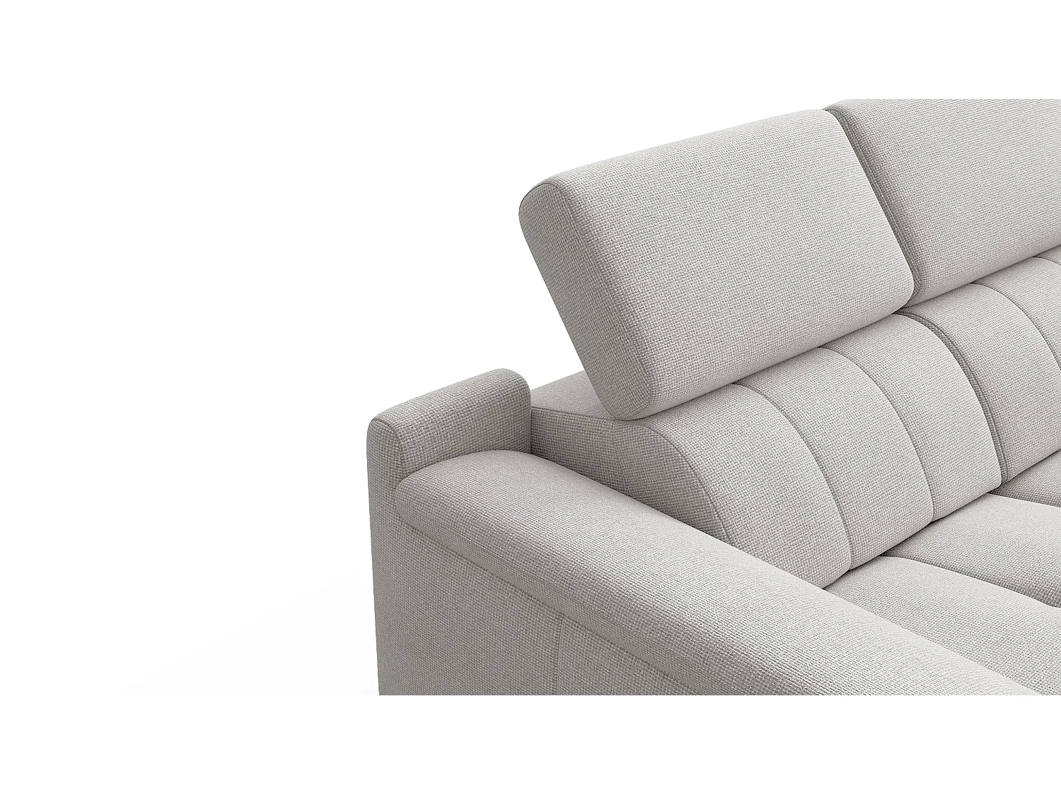 Canapé droit avec 2 relax électriques tissu gris clair - FIERO