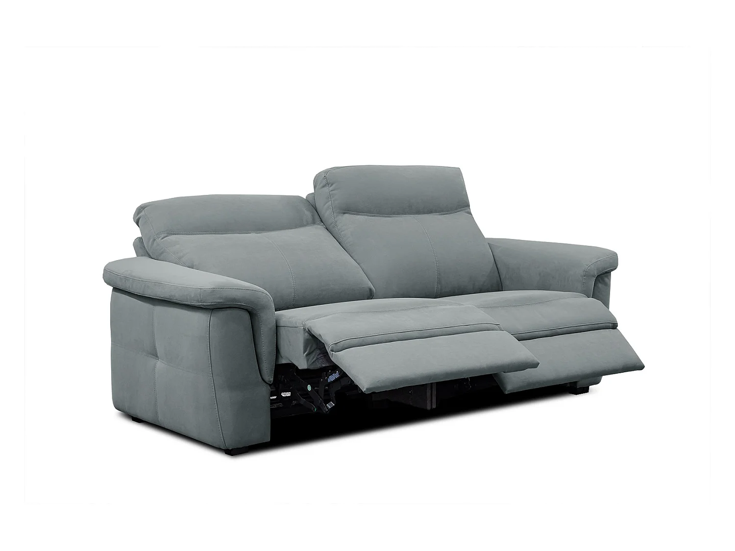 Canapé droit 3 places tissu graphite avec relax électrique - JONES