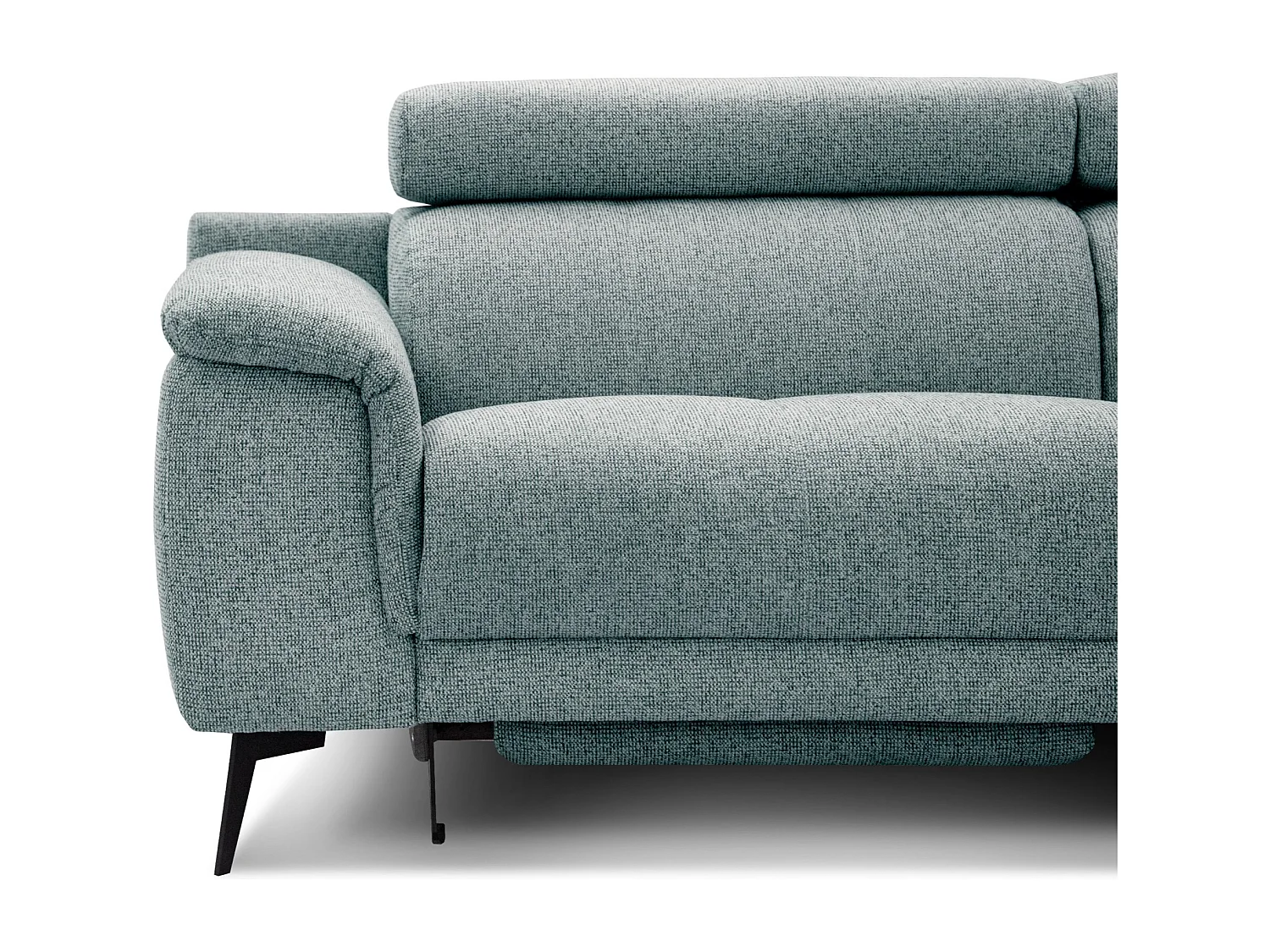 FIERO Ecksofa 5-Sitzer rechts mit 1 Relaxfunktion und verstellbare Kopfstützen, mint
