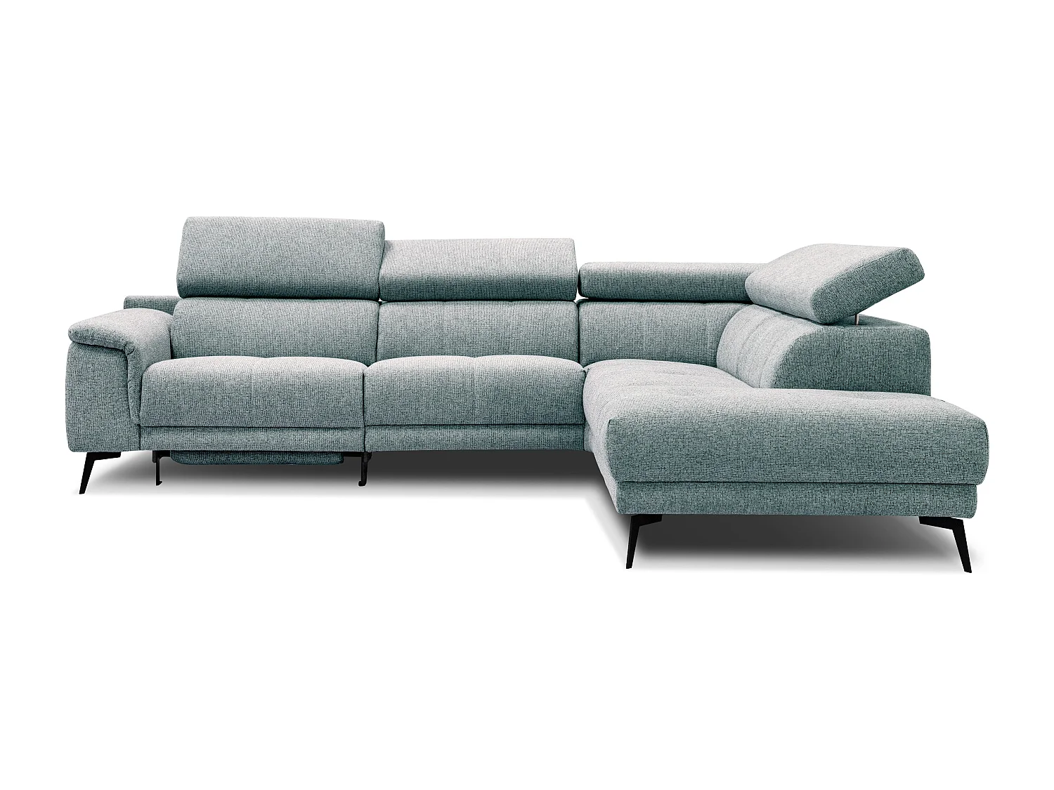 FIERO Ecksofa 5-Sitzer rechts mit 1 Relaxfunktion und verstellbare Kopfstützen, mint