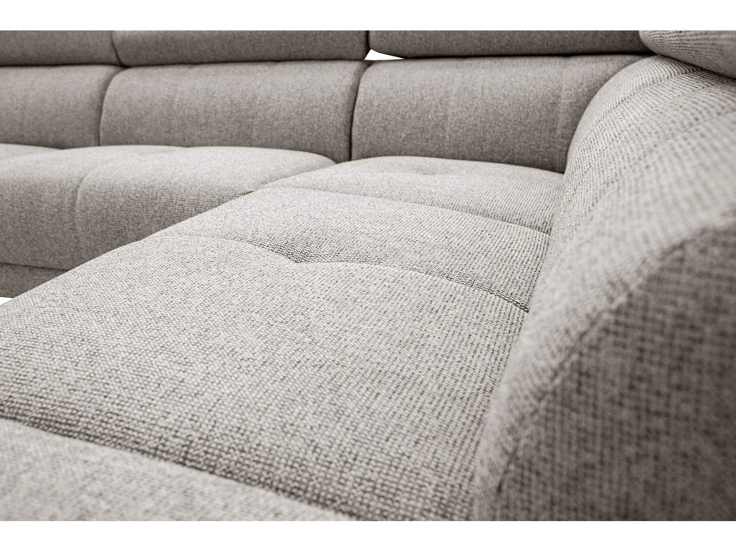 Canapé d'angle 5 places avec un relax électrique tissu taupe - FIERO