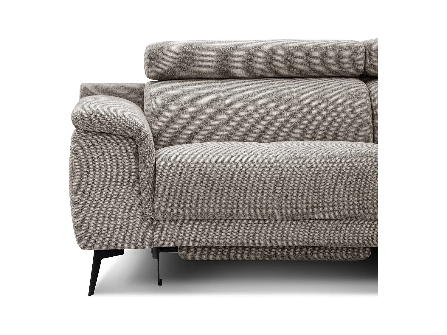 FIERO Ecksofa 5-Sitzer rechts mit 1 Relaxfunktion und verstellbare Kopfstützen, taupe