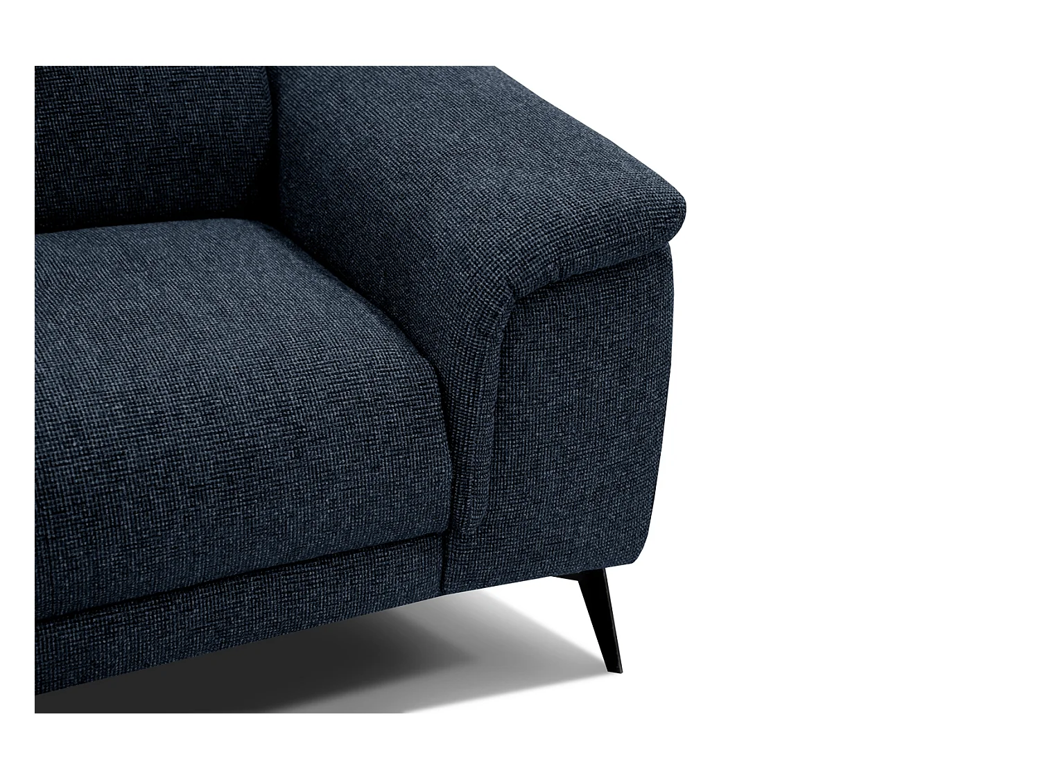 Canapé droit 3 places avec 2 relax électriques tissu bleu foncé -  FIERO