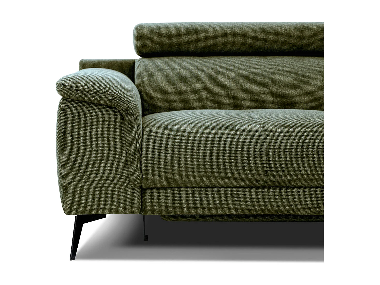 FIERO Sofa 3-Sitzer mit 2 Relaxfunktionen und verstellbare Kopfstützen, olive