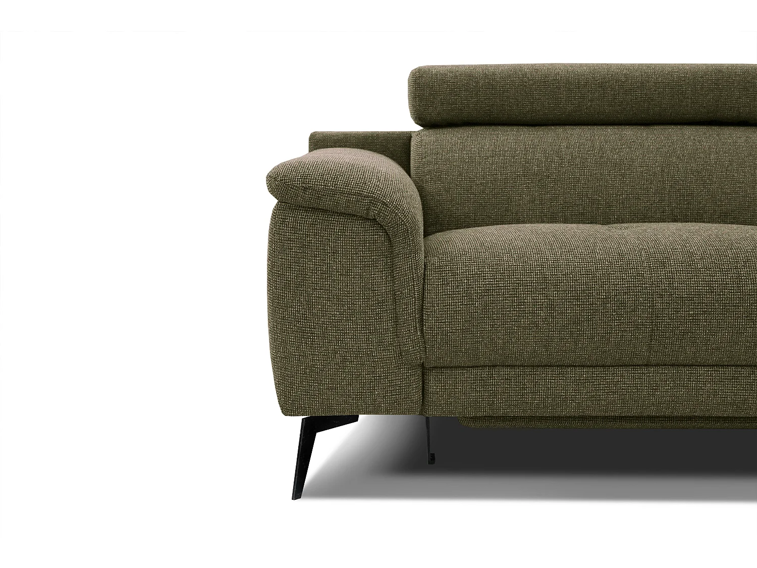 FIERO Sofa 3-Sitzer mit 2 Relaxfunktionen und verstellbare Kopfstützen, olive