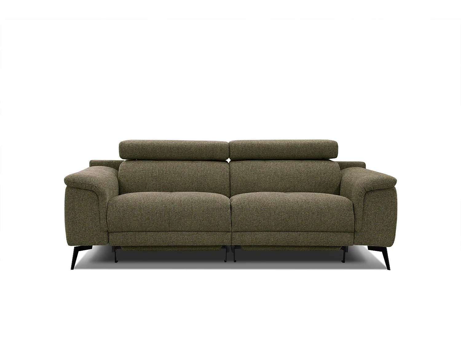 FIERO Sofa 3-Sitzer mit 2 Relaxfunktionen und verstellbare Kopfstützen, olive
