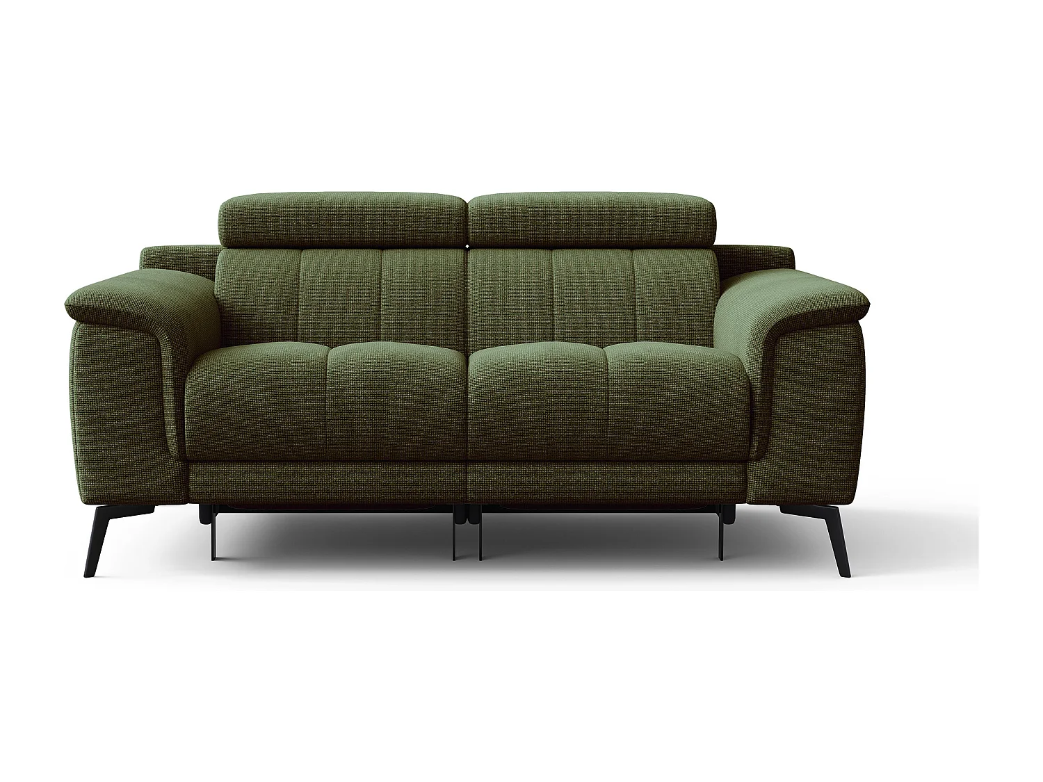 FIERO Sofa 2-Sitzer mit 2 Relaxfunktionen und verstellbare Kopfstützen, olive
