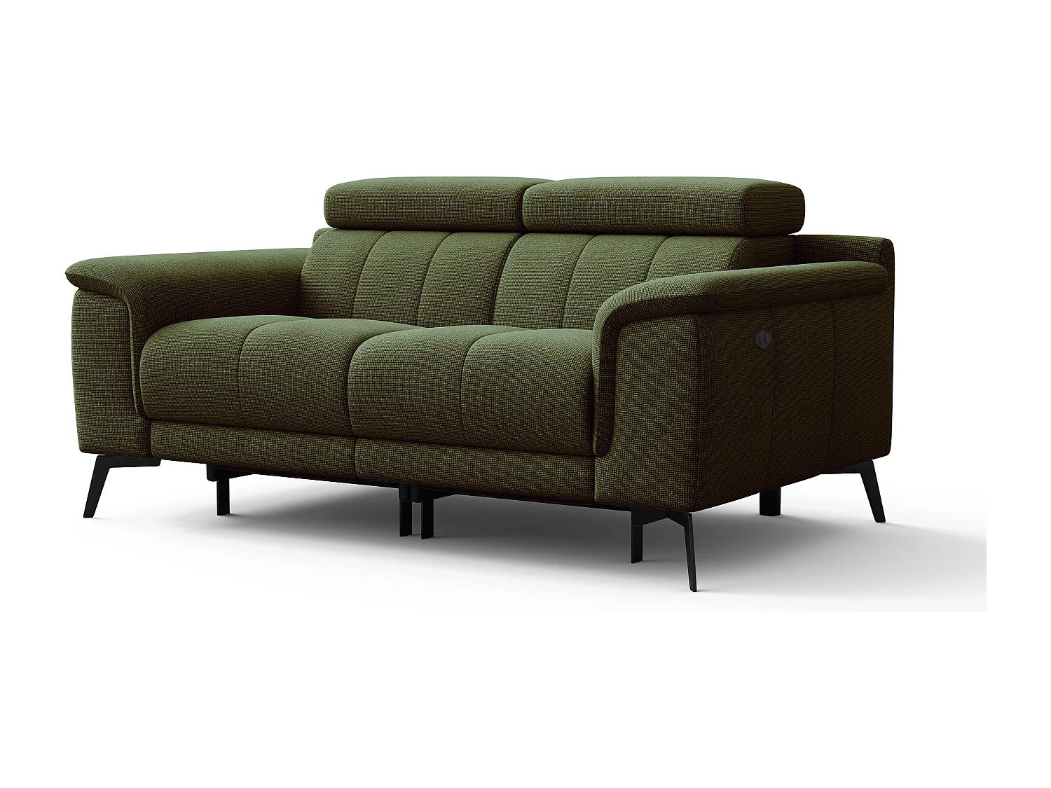 FIERO Sofa 2-Sitzer mit 2 Relaxfunktionen und verstellbare Kopfstützen, olive