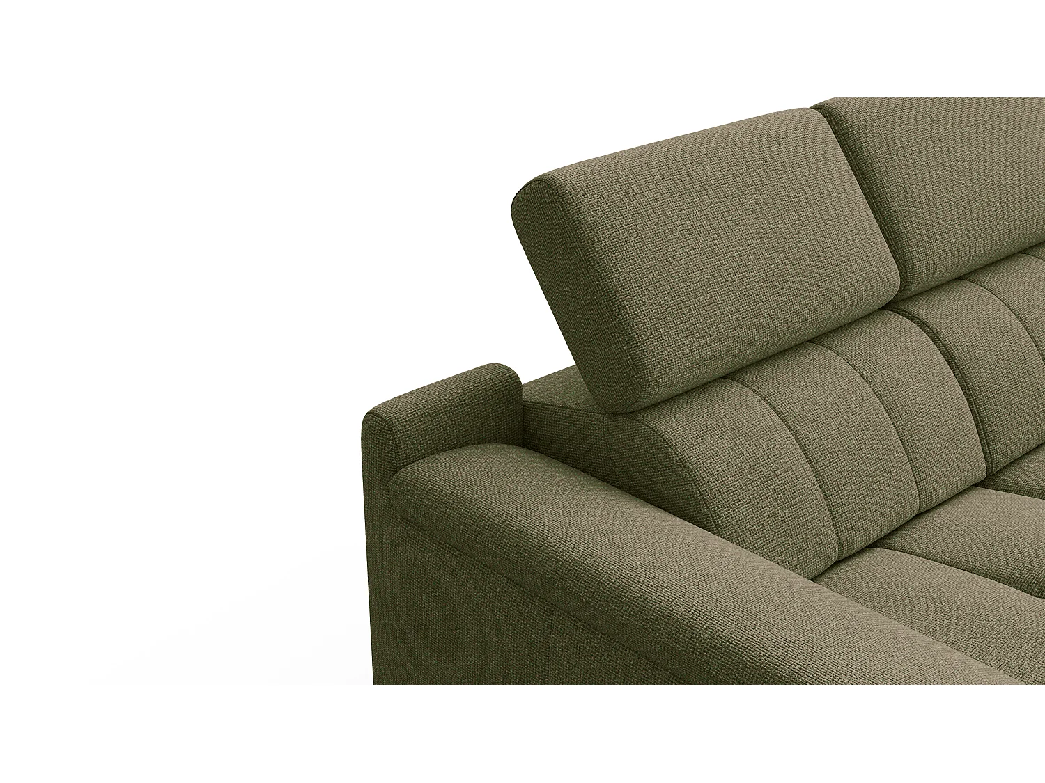 Canapé droit avec 2 relax électriques tissu olive - FIERO
