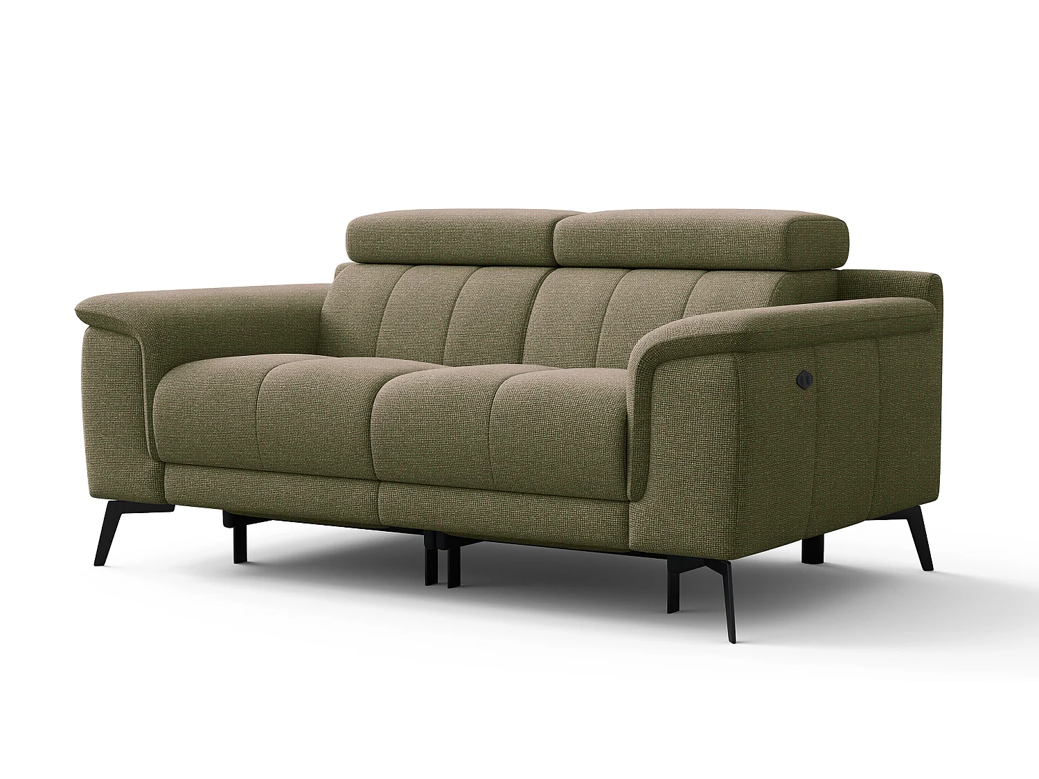 FIERO Sofa 2-Sitzer mit 2 Relaxfunktionen und verstellbare Kopfstützen, olive