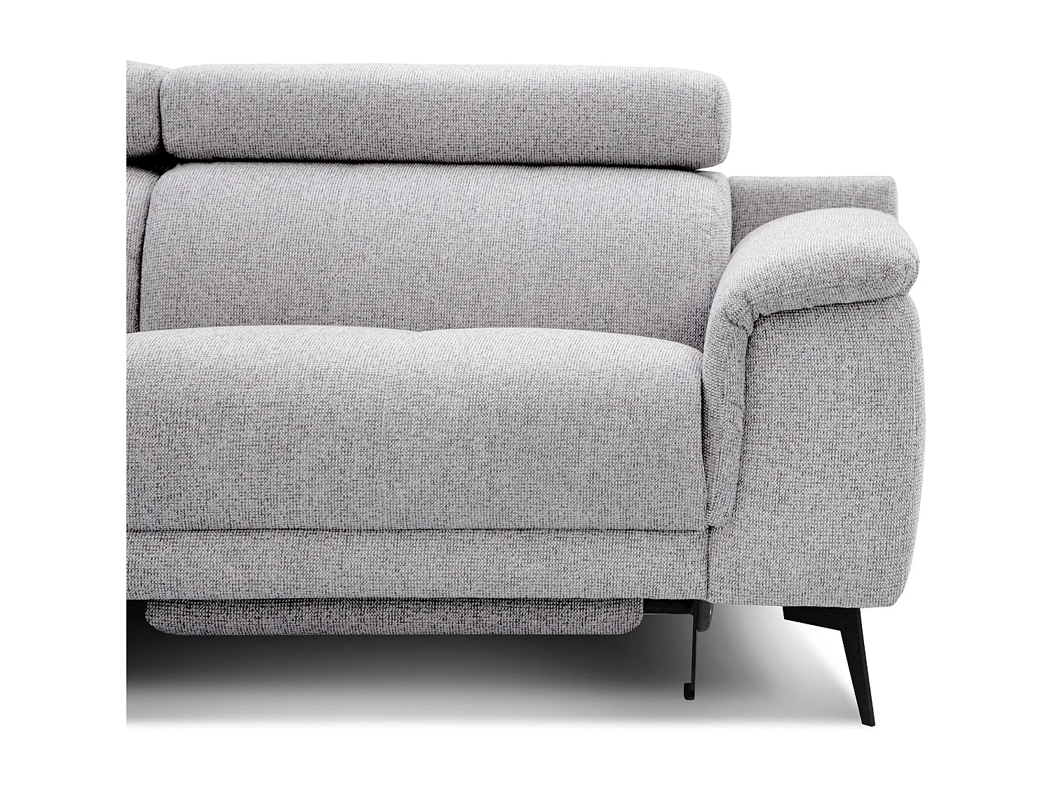 FIERO Ecksofa 5-Sitzer mit 1 Relaxfunktion und verstellbare Kopfstützen, creme