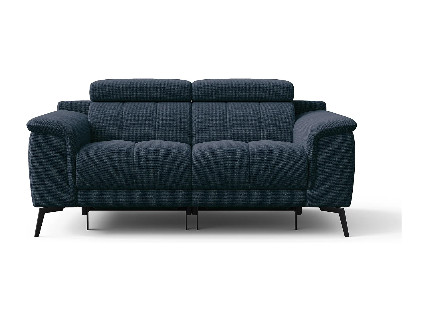 FIERO Sofa 2-Sitzer mit 2 Relaxfunktionen und verstellbare Kopfstützen, marineblau