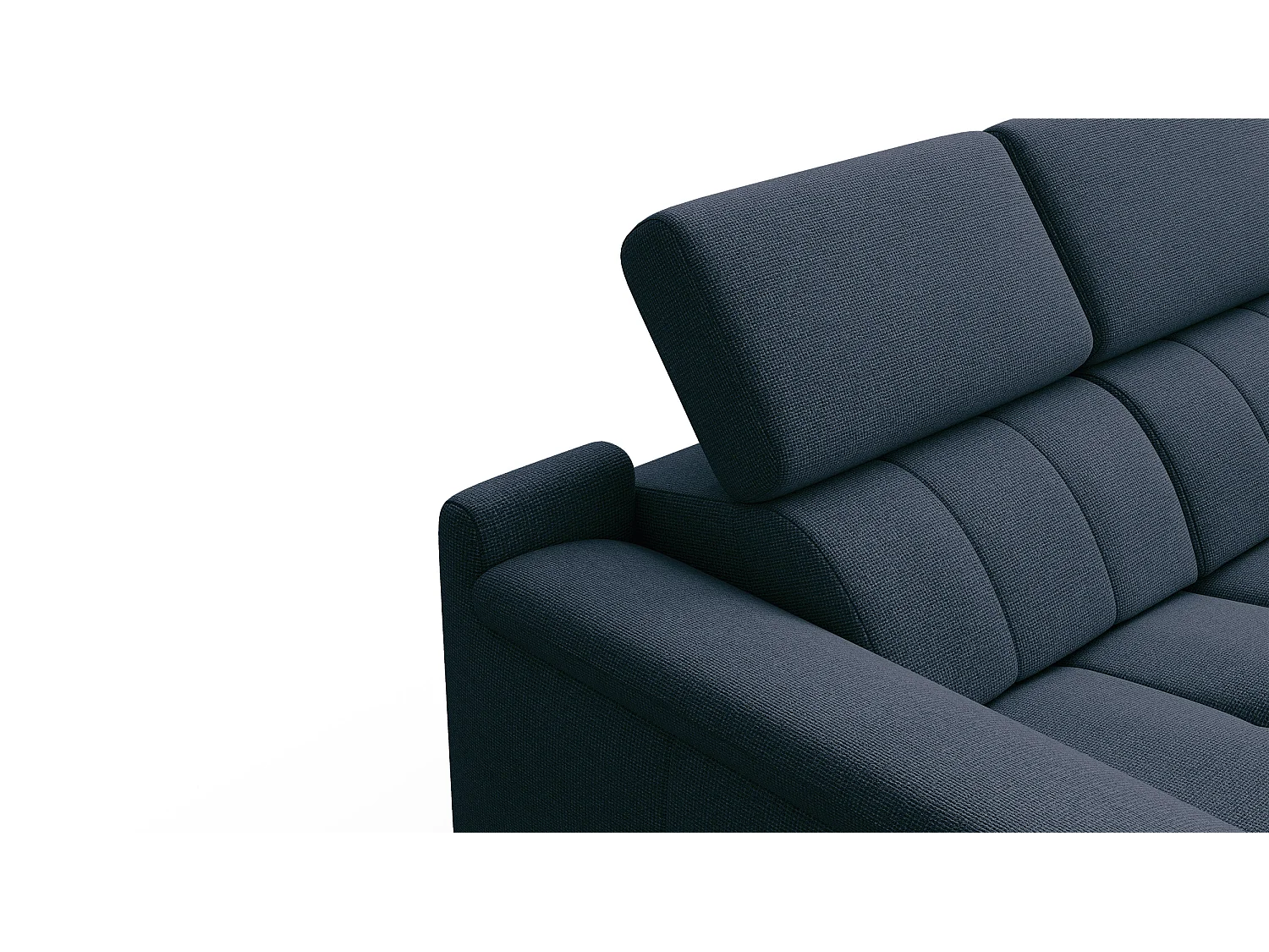 Canapé droit avec 2 relax électriques tissu bleu marine - FIERO