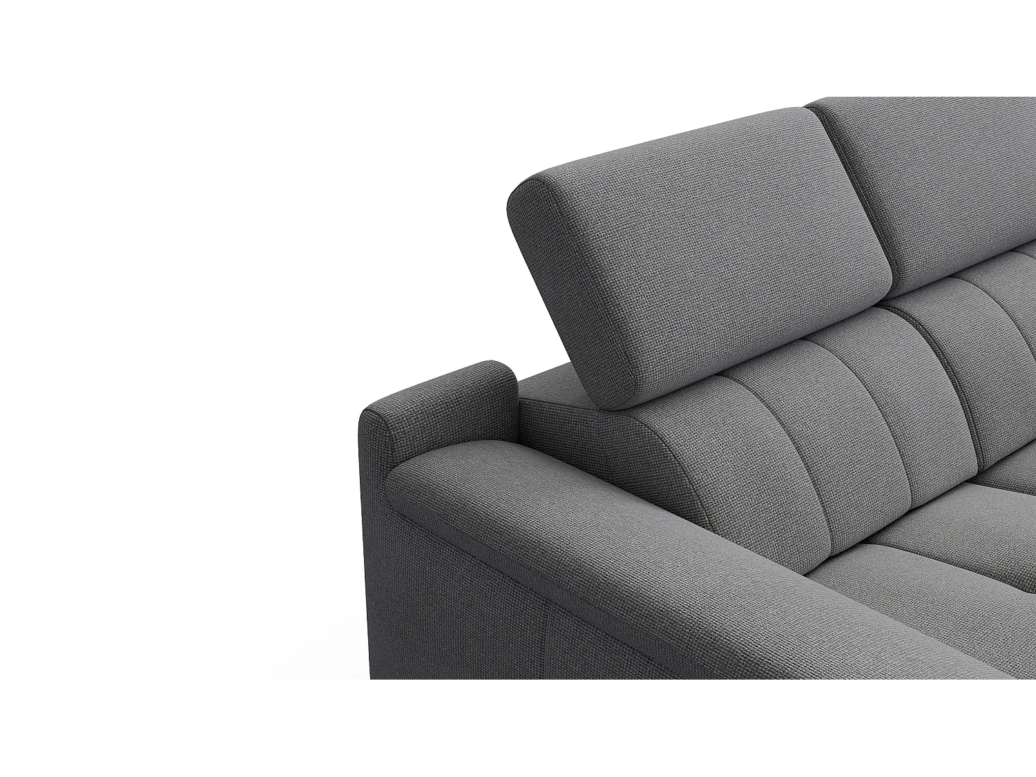 FIERO Sofa 2-Sitzer mit 2 Relaxfunktionen und verstellbare Kopfstützen, grau