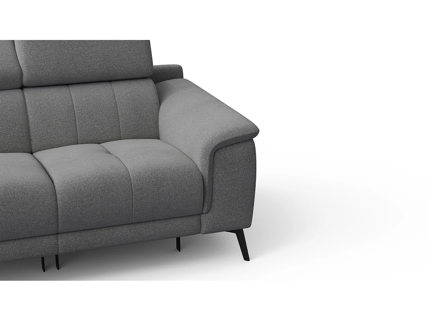 FIERO Sofa 2-Sitzer mit 2 Relaxfunktionen und verstellbare Kopfstützen, grau