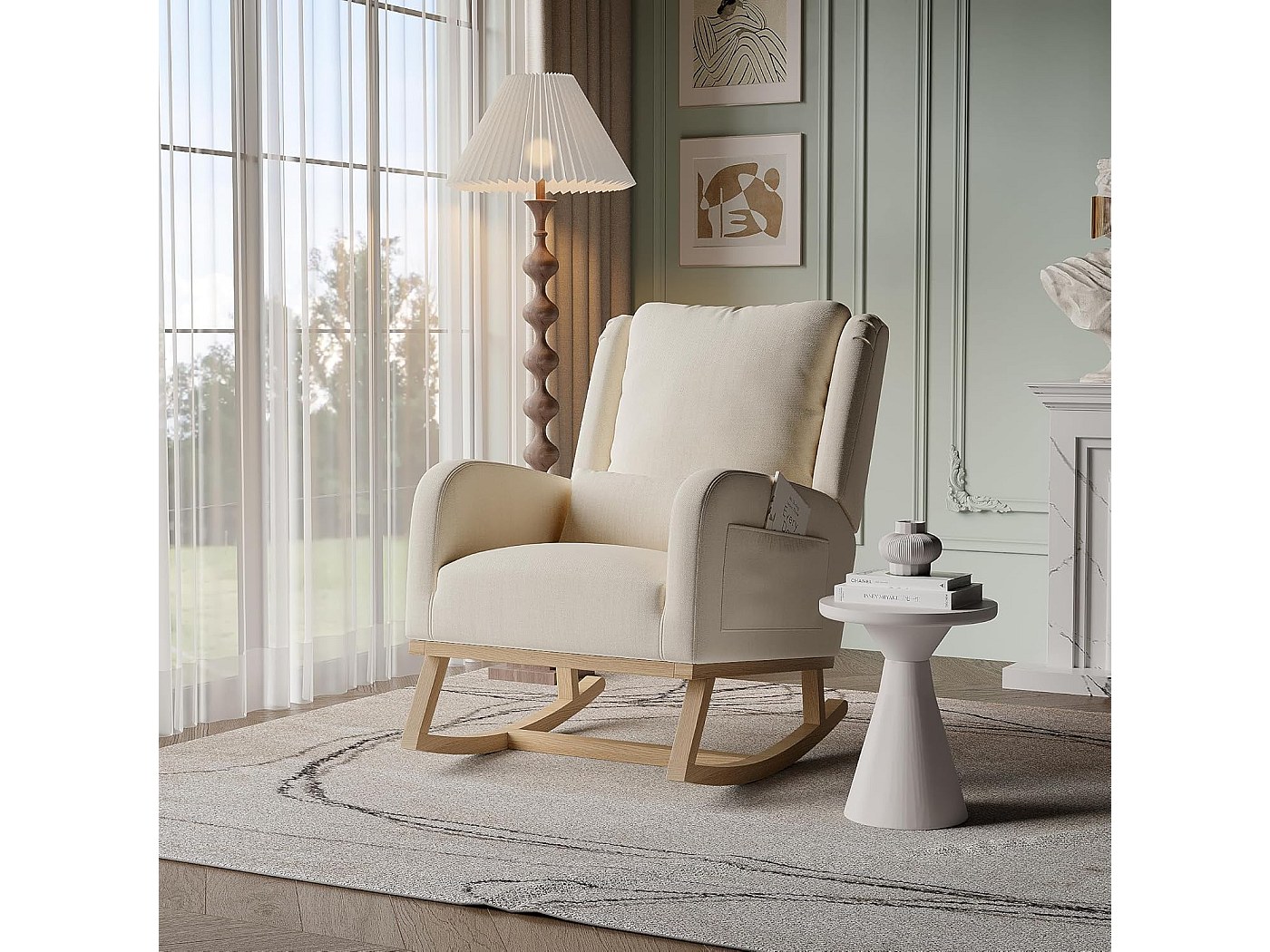 Fauteuil à Bascule Chaise Bascule Adirondack Robuste Fauteuil À