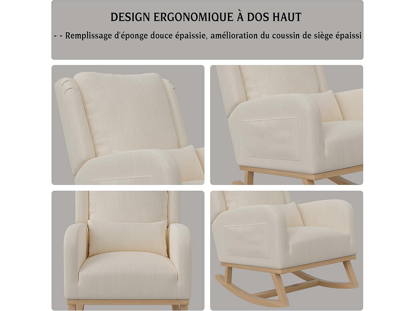 Meubles Cosy - Scandinavische Schommelstoel Voor Borstvoeding Baksteenrode Chenille 62x76x88 Cm