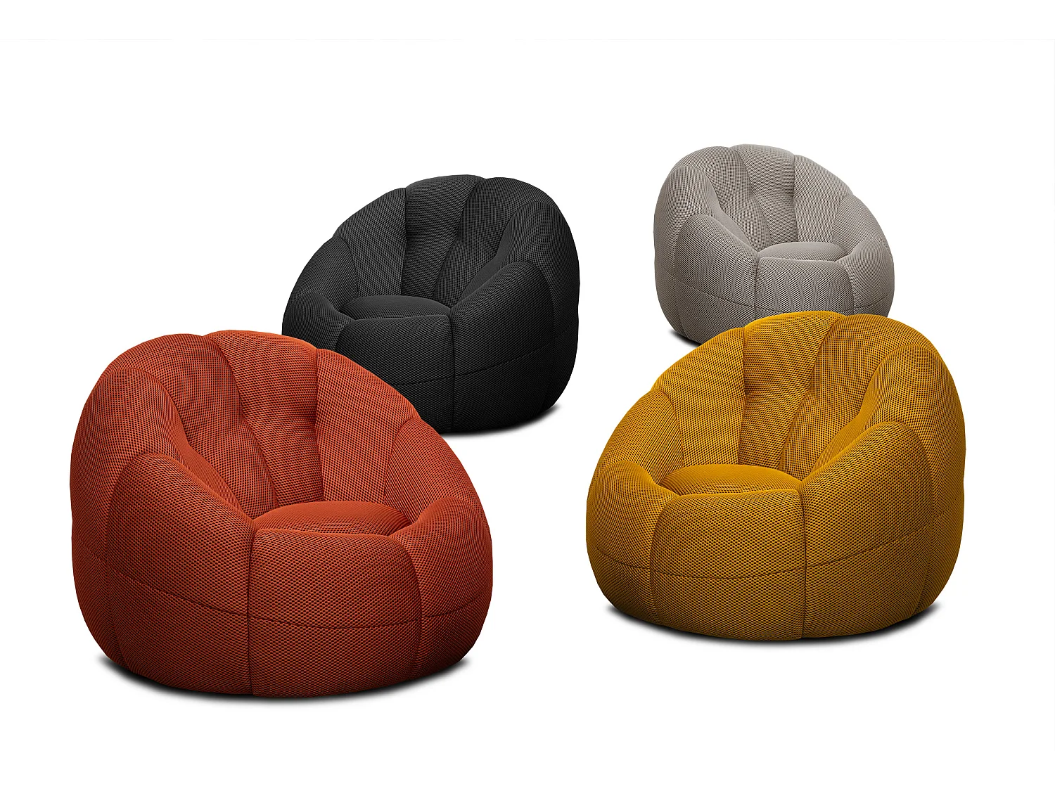 Fauteuil tissu gris-vert - FIGO