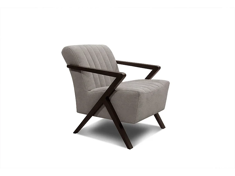 Fauteuil fixe Lebron, tissu taupe