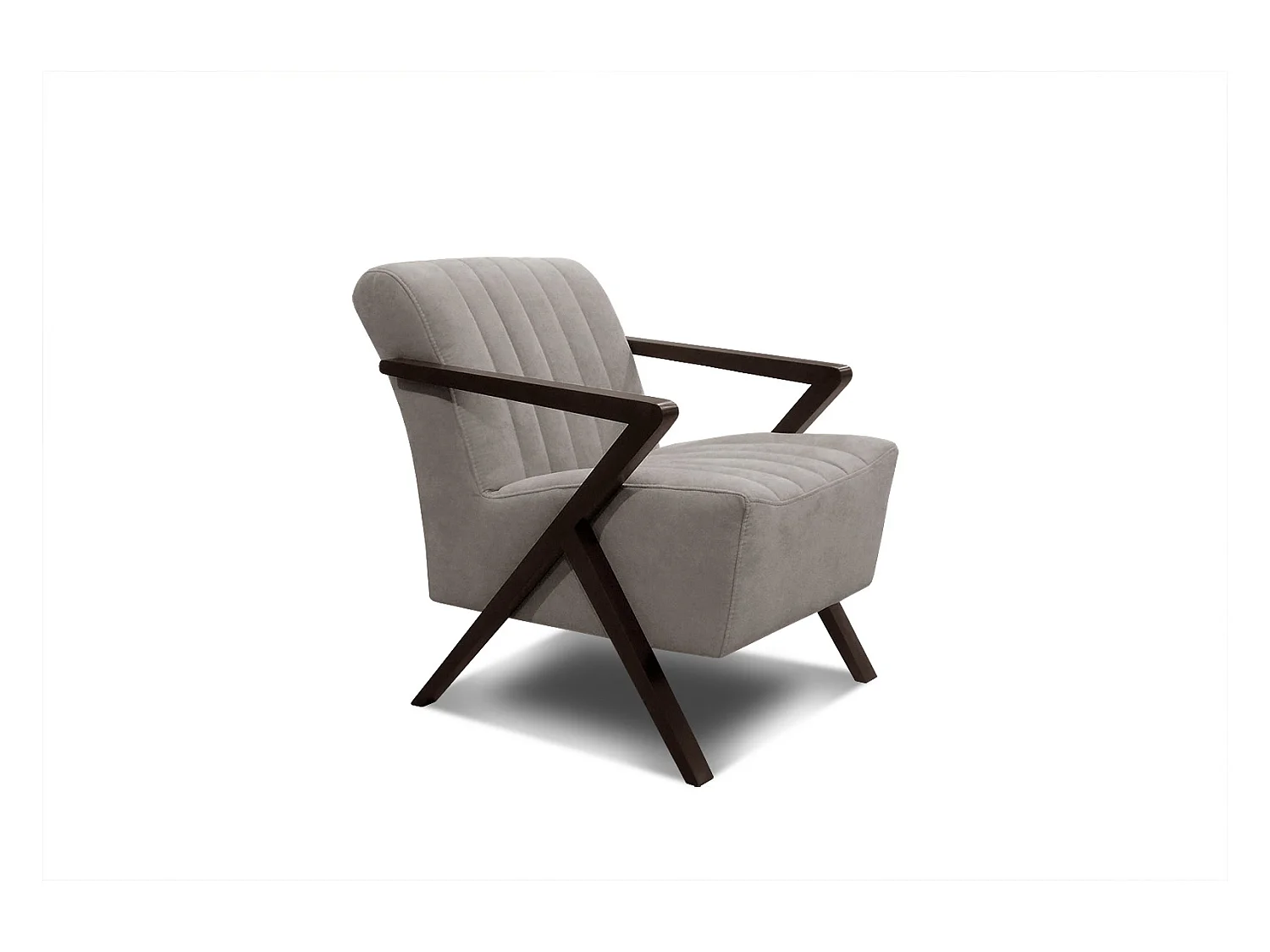 Fauteuil fixe Lebron, tissu taupe