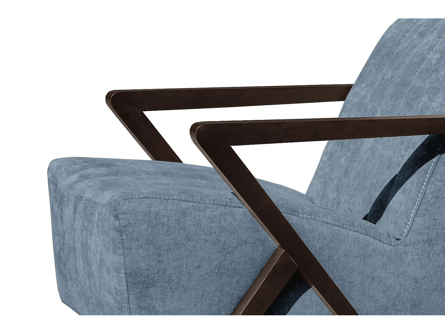 Fauteuil fixe Lebron, tissu bleu