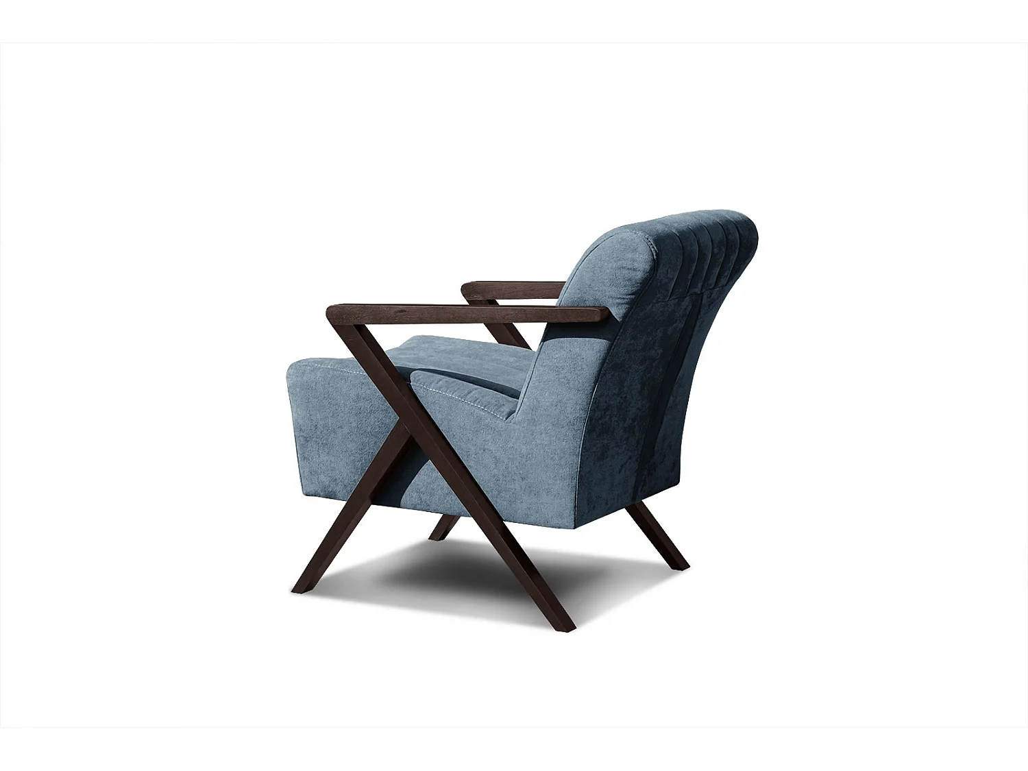 Fauteuil fixe Lebron, tissu bleu