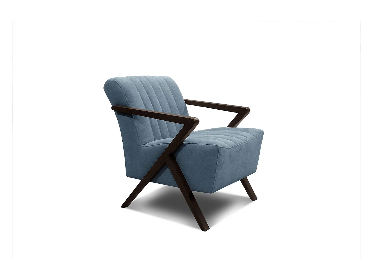 Fauteuil fixe Lebron, tissu bleu