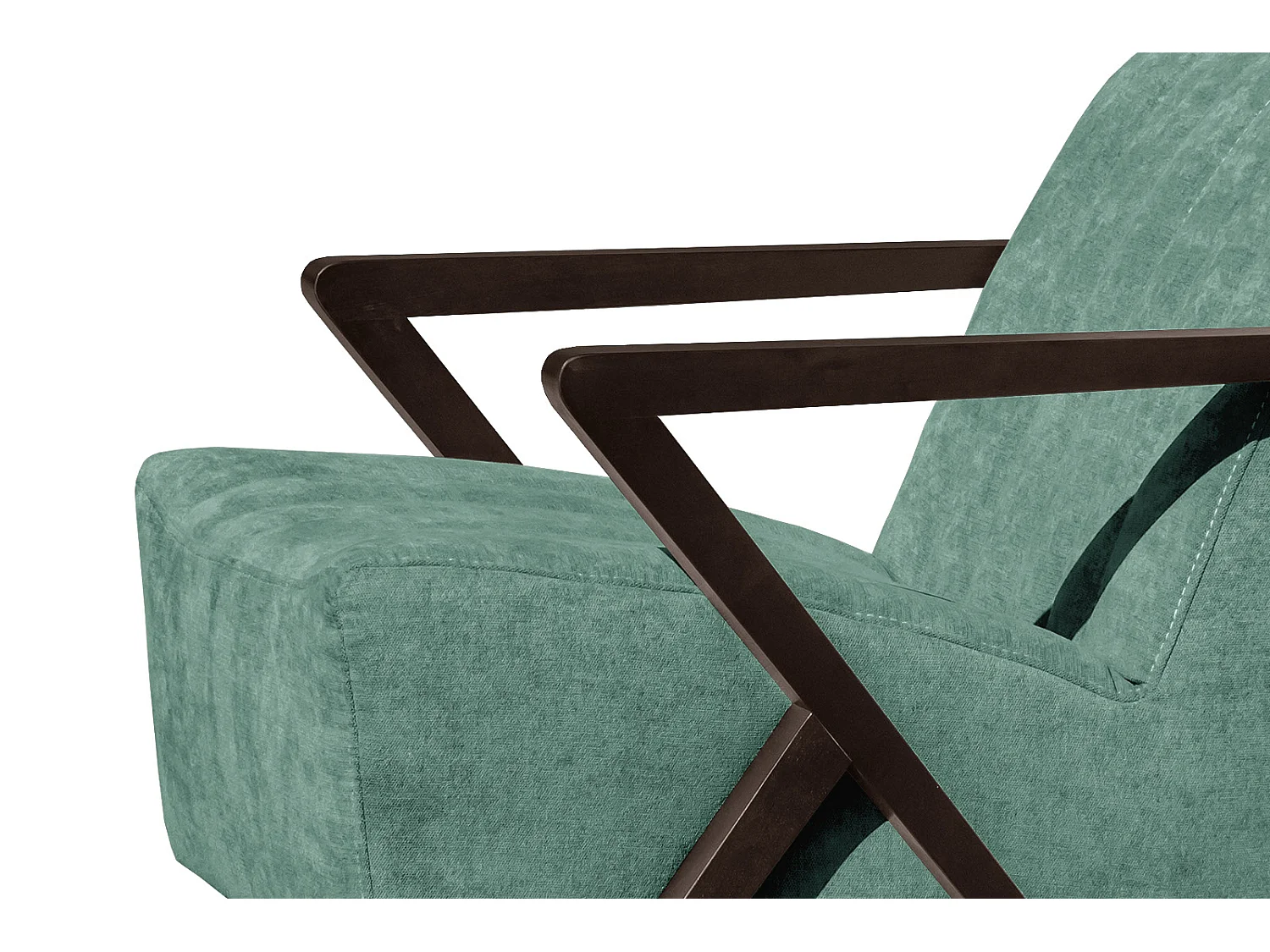 Fauteuil fixe Lebron, tissu vert émeraude