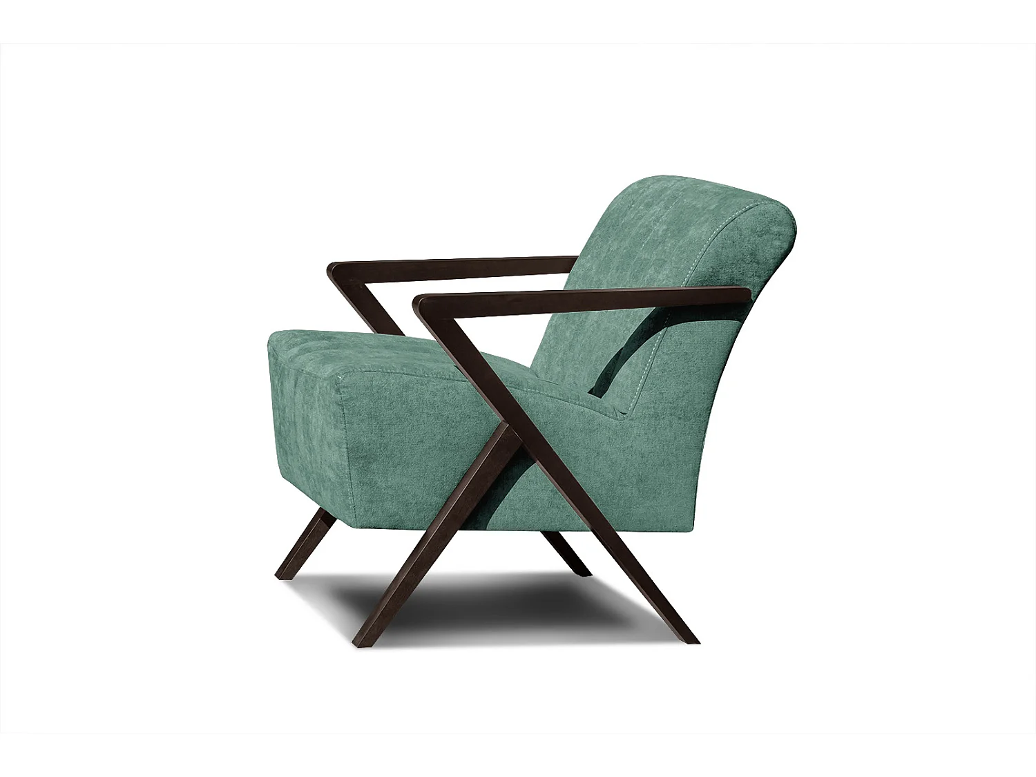 Fauteuil fixe Lebron, tissu vert émeraude