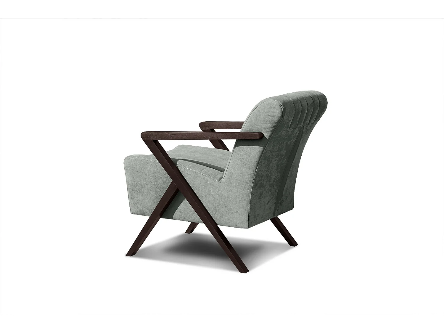 Fauteuil fixe Lebron, tissu gris pierre