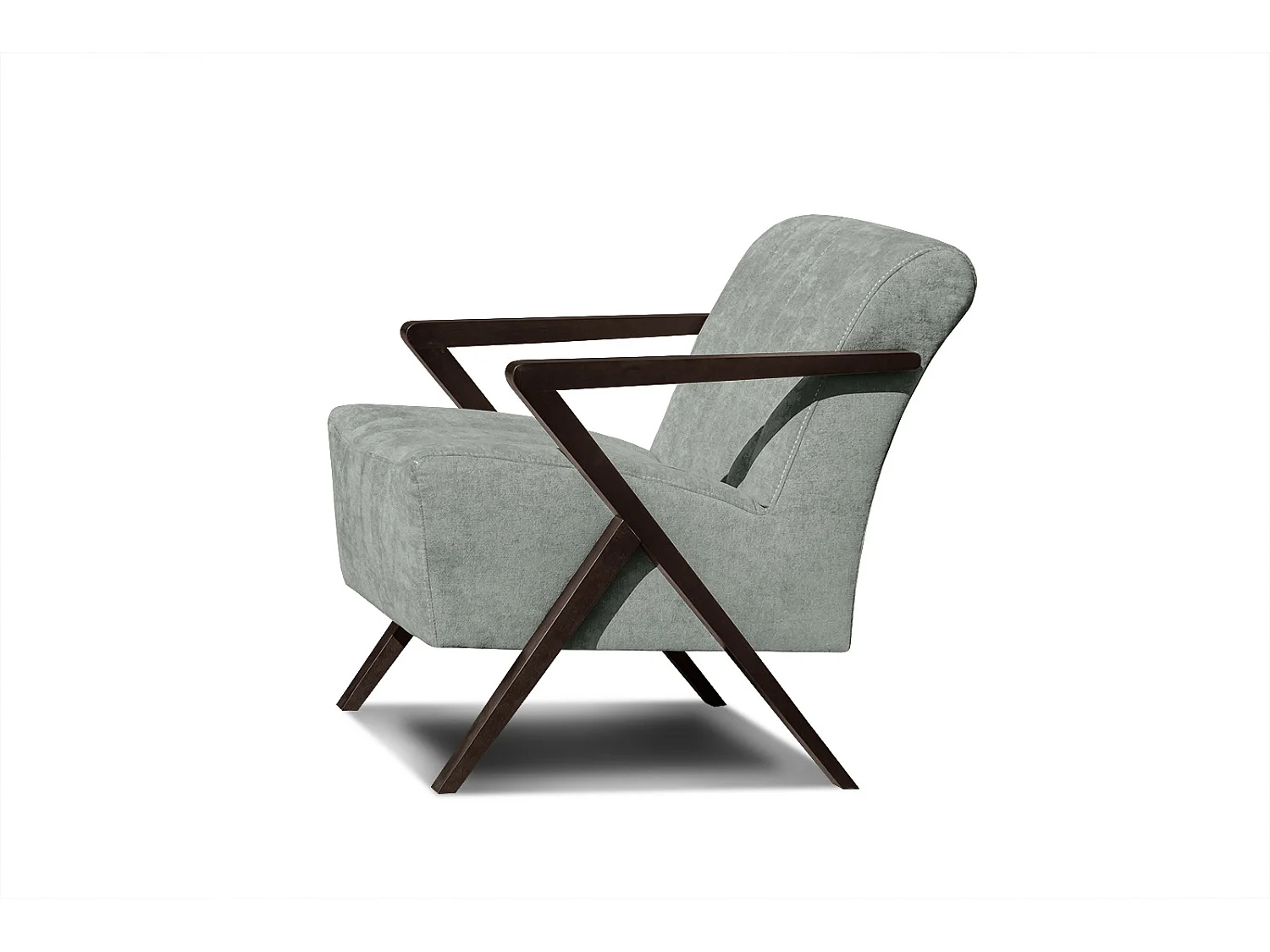 Fauteuil fixe Lebron, tissu gris pierre