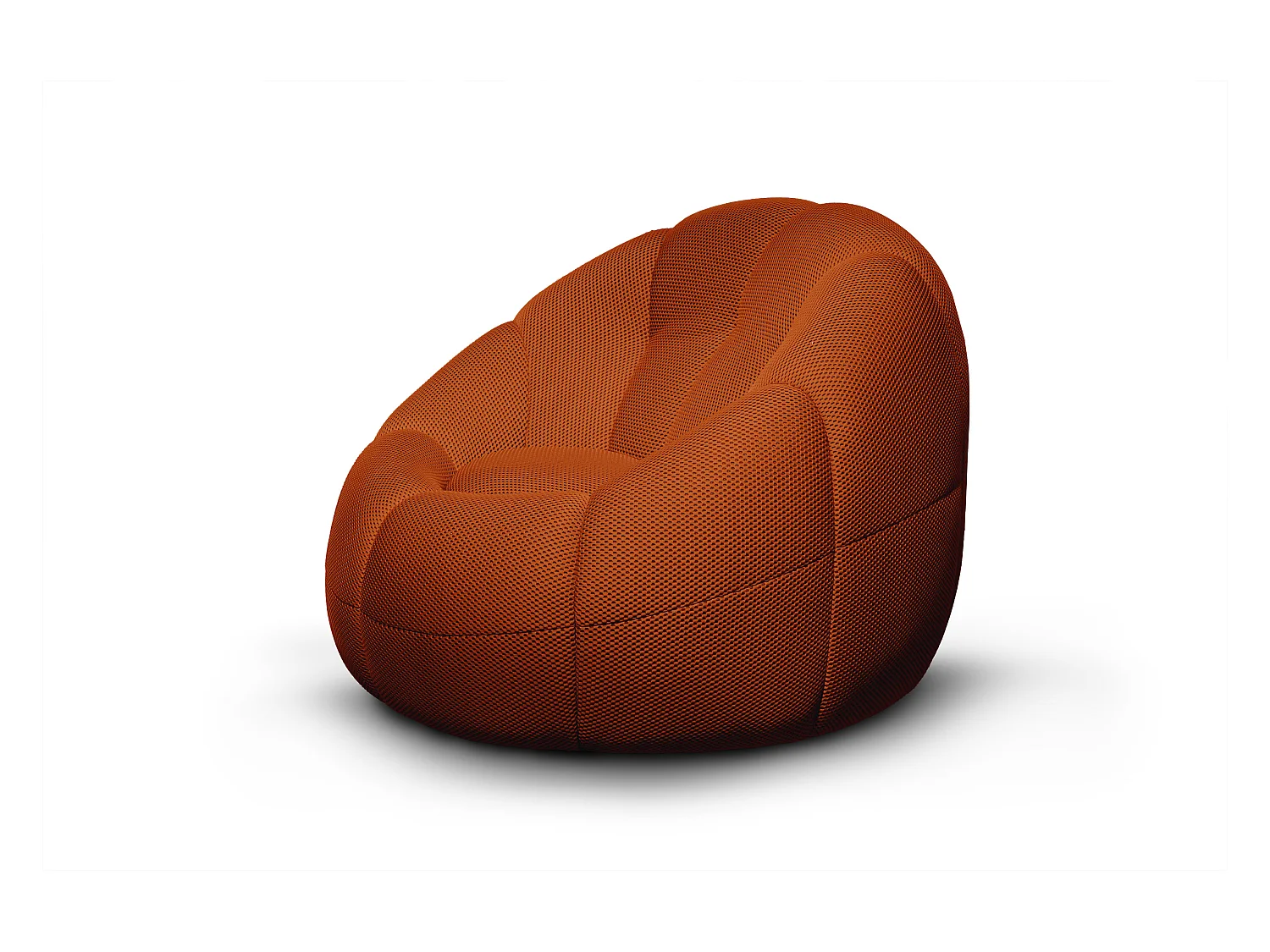Fauteuil tissu rouge brique - FIGO
